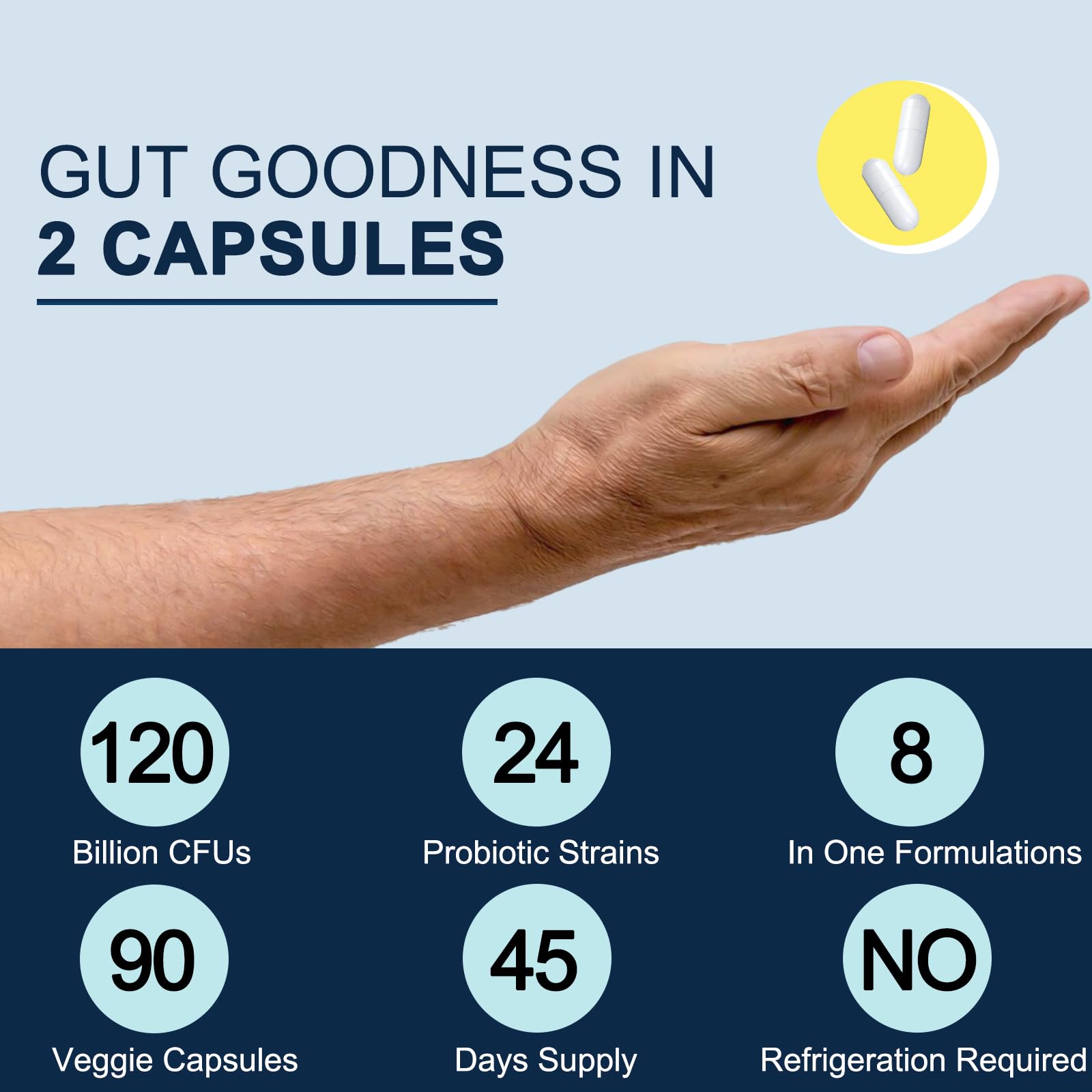 Probiotics for Men Digestive Health - 120 Billion CFUs with Saw Palmetto, Cranberry & Digestive Enzymes | 90 Capsules