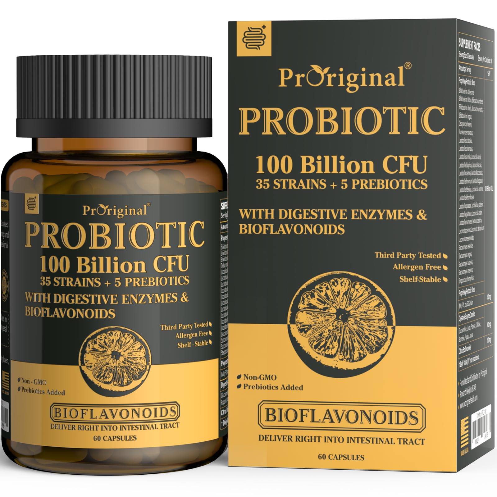 Probiotics with Prebiotics – 100B CFU, 35 Strains, Organic & Vegan (60 capsules)