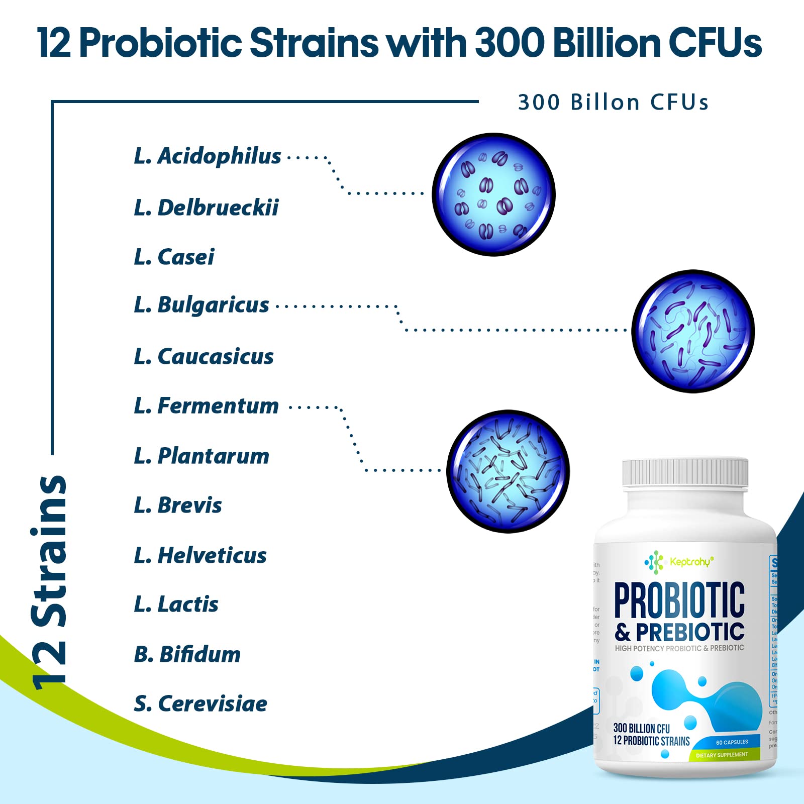 Probiotics for Women & Men | 300B CFU + Organic Prebiotics | 120 Caps