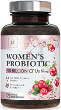 Probiotics for Women Digestive Health Support - 90 Billion CFU Women's Probiotic, 16 Strains, Cranberry, Vaginal Probiotic with Prebiotics, PH, Immune, Urinary, & Feminine Health Support, 120 Capsules