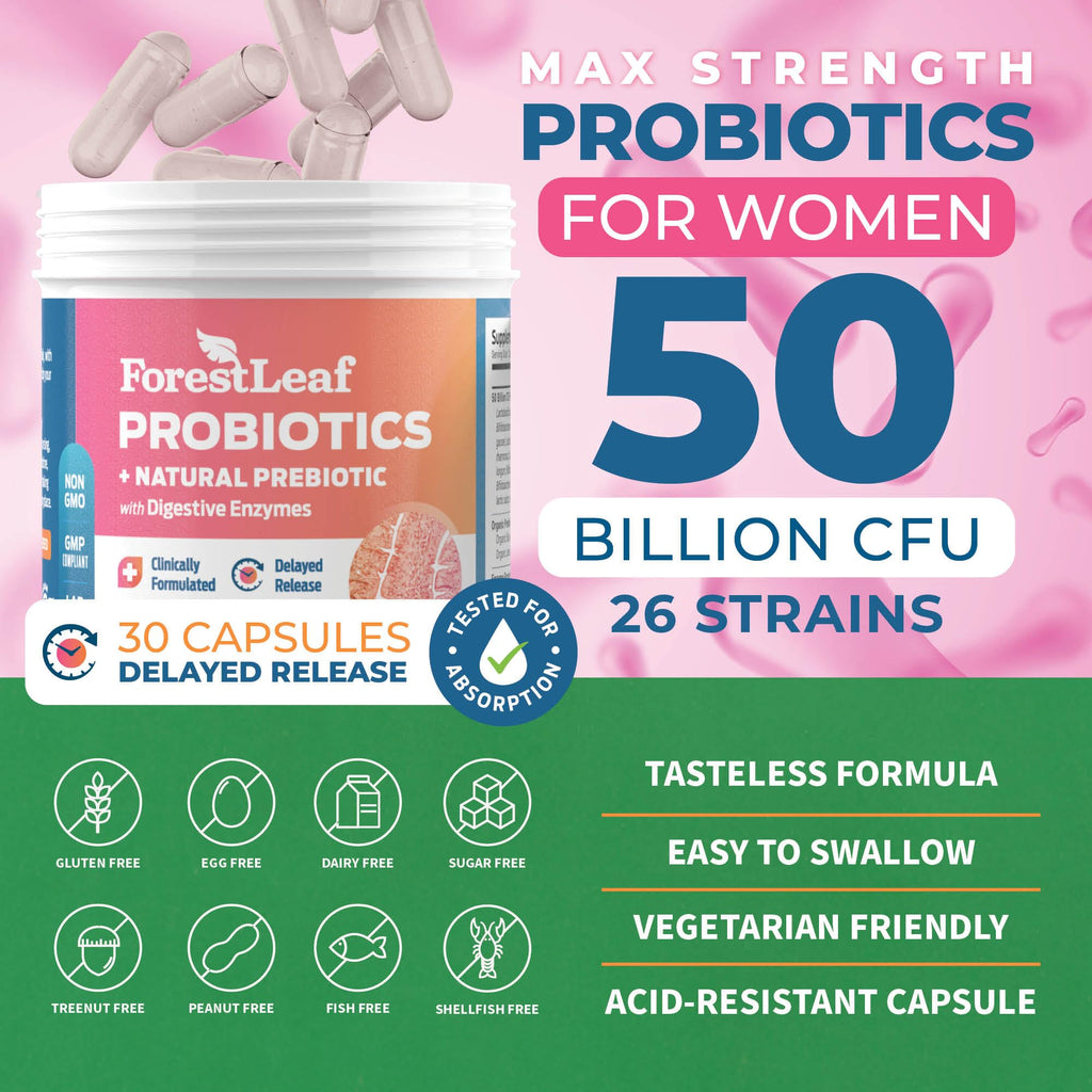 Probiotics for Women - 50B CFU, 26 Strains, 30 Caps