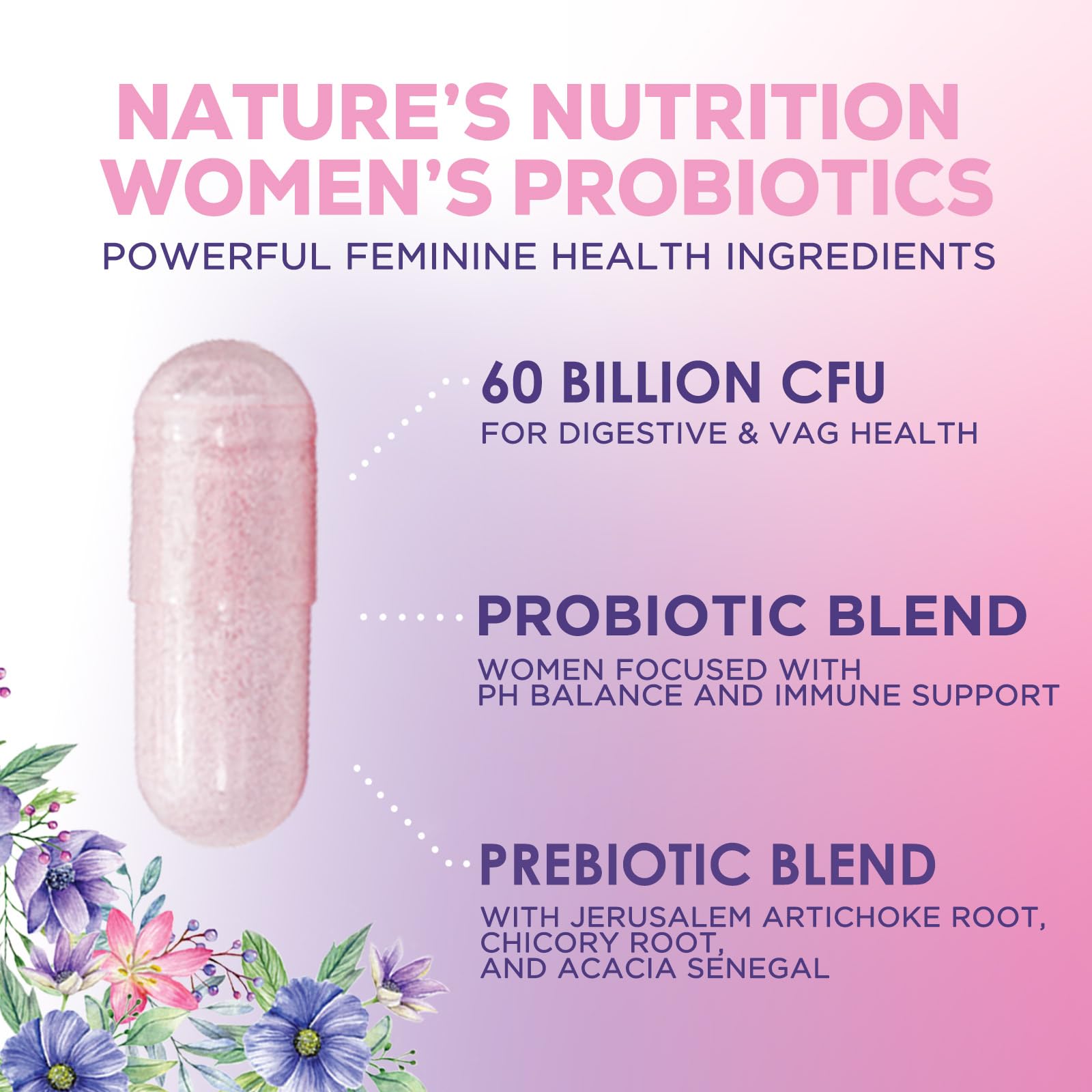 Probiotics for Women's Digestive Health - 60B CFU, 16 Strains | Cranberry & D-Mannose | 120 Capsules | Made in USA