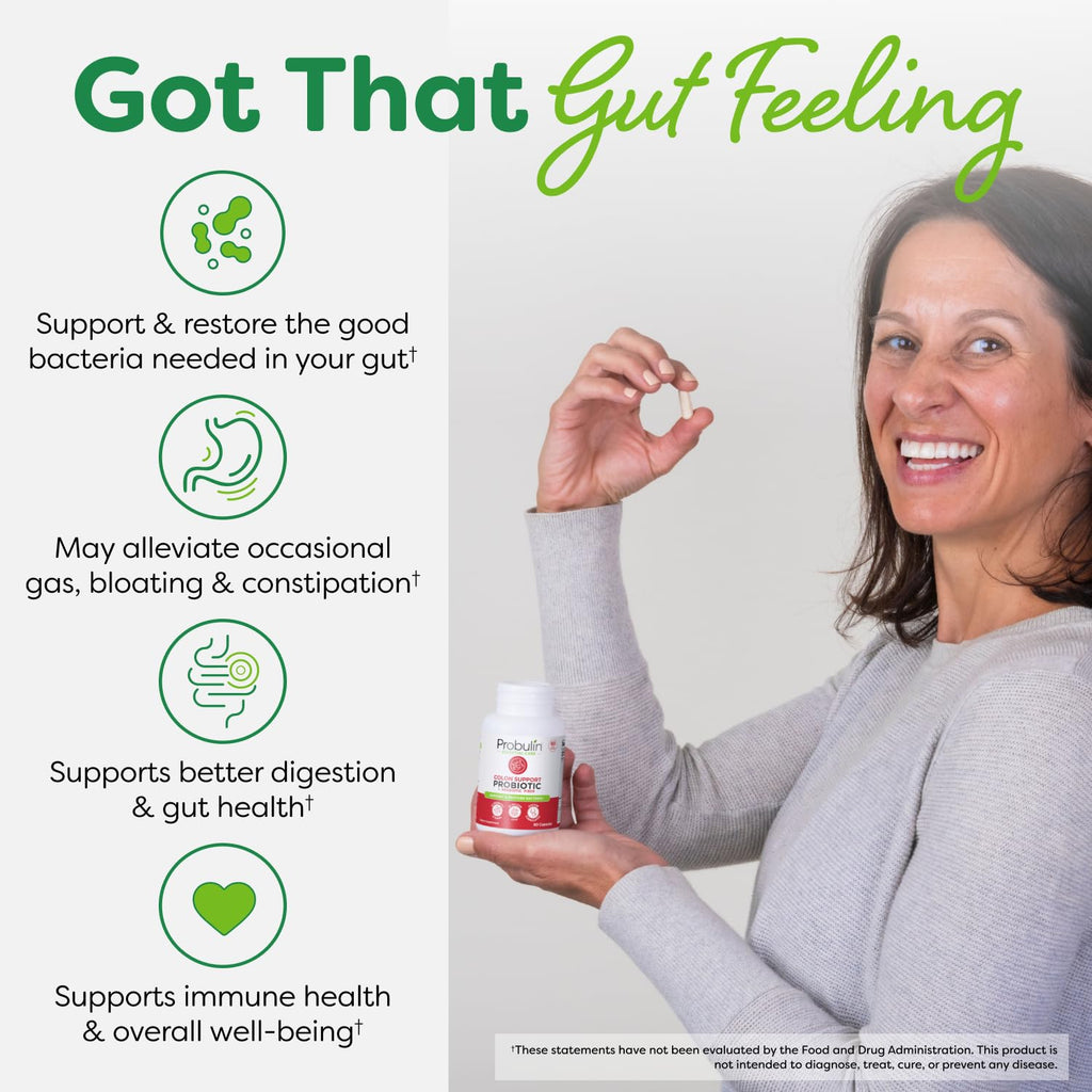 Probulin Colon Support Probiotic - 20 Billion CFU, Vegan Capsules, Digestive & Immune Health | 60 Count