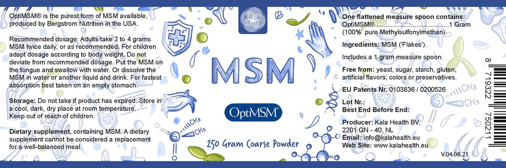 Procapsin OptiMSM - Pure MSM Powder 250g - Organic, Gluten Free, Non-GMO