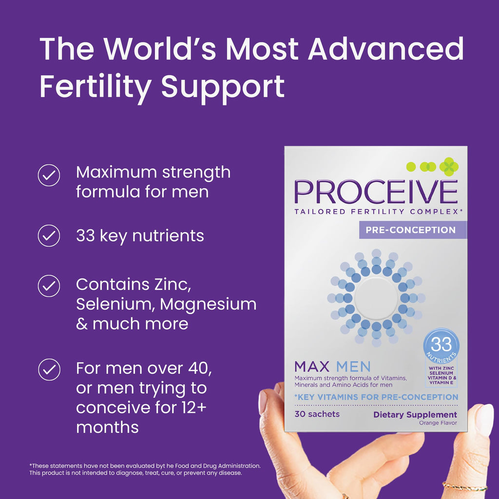Proceive Max Men Fertility Supplement – 30 Orange Flavor Packets