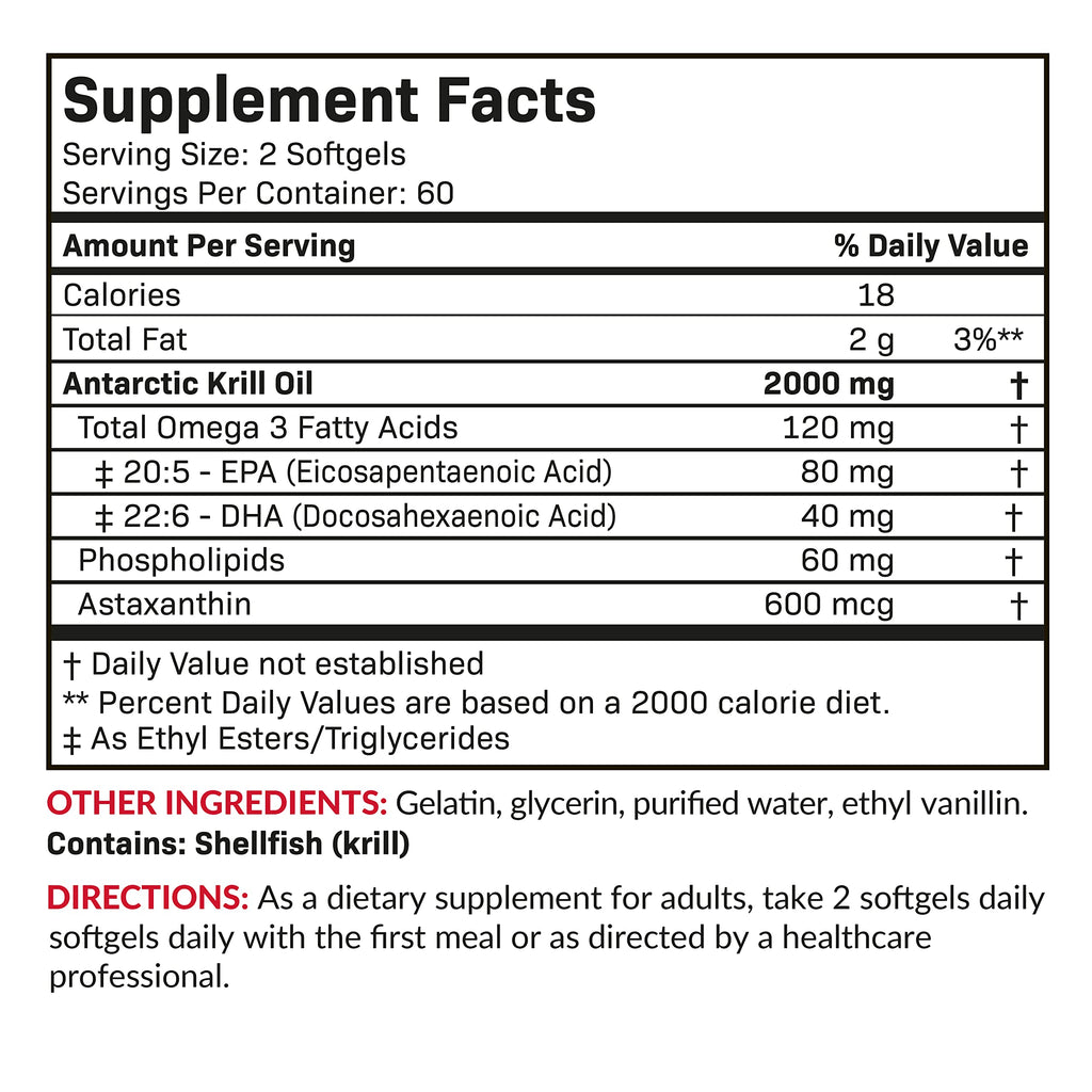 Futurebiotics Antarctic Krill Oil 2000mg with Astaxanthin – 120 Softgels | Lab-Tested, Non-GMO