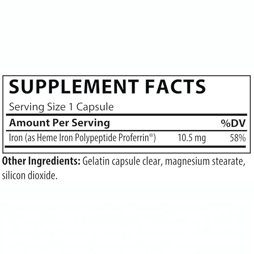 Proferrin Clear 30ct Heme Iron – US Made, Dye-Free Capsule | High Absorption
