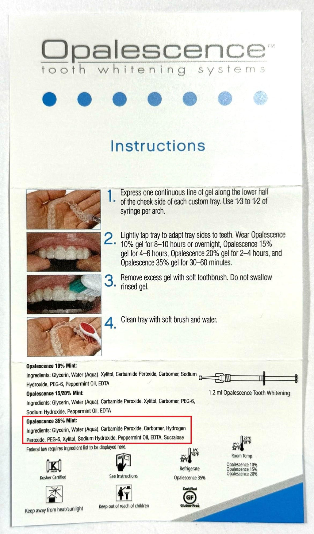 Opalescence 35% Gel Syringes Refill Kit (12) – Ultradent