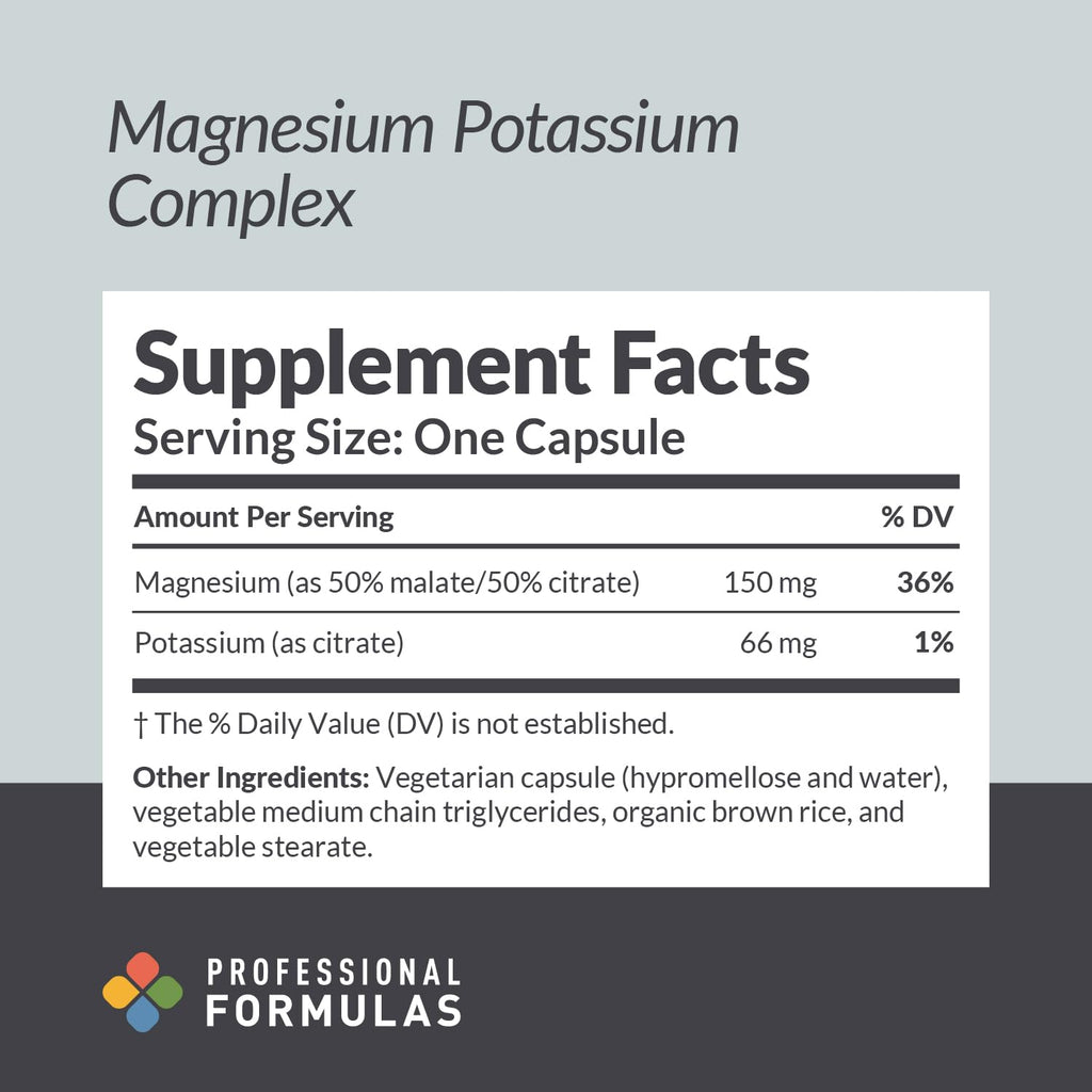 Magnesium Potassium Complex – Highly Absorbable Mg (Malate & Citrate) – 90 Capsules