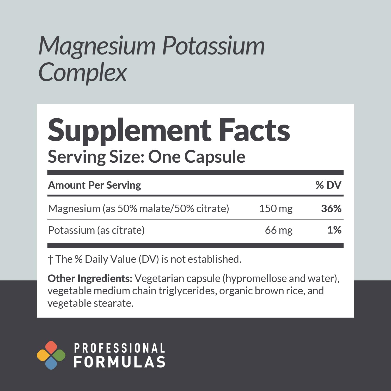Magnesium Potassium Complex – Highly Absorbable Mg (Malate & Citrate) – 90 Capsules