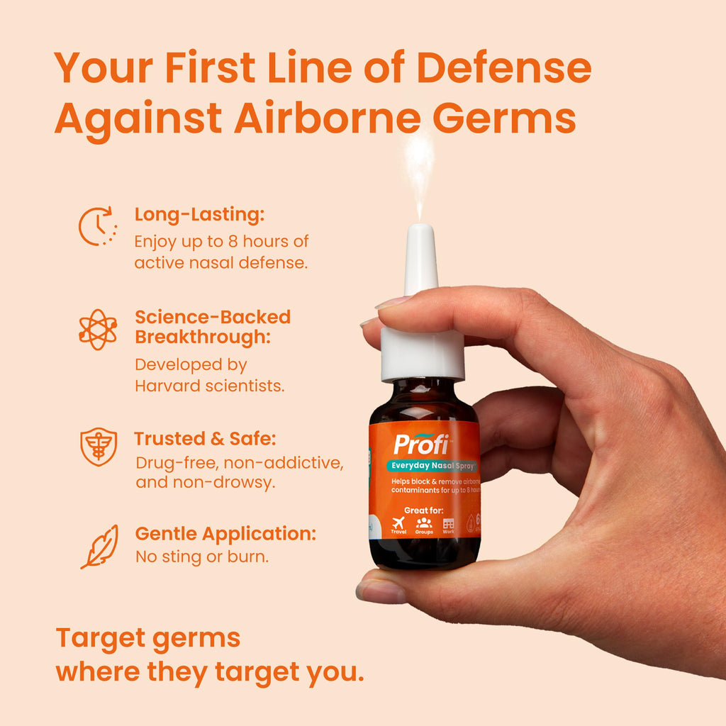 Profi™ Everyday Nasal Spray – Up to 8 Hours Defense Against Airborne Germs | 90 Sprays, 0.36 fl oz