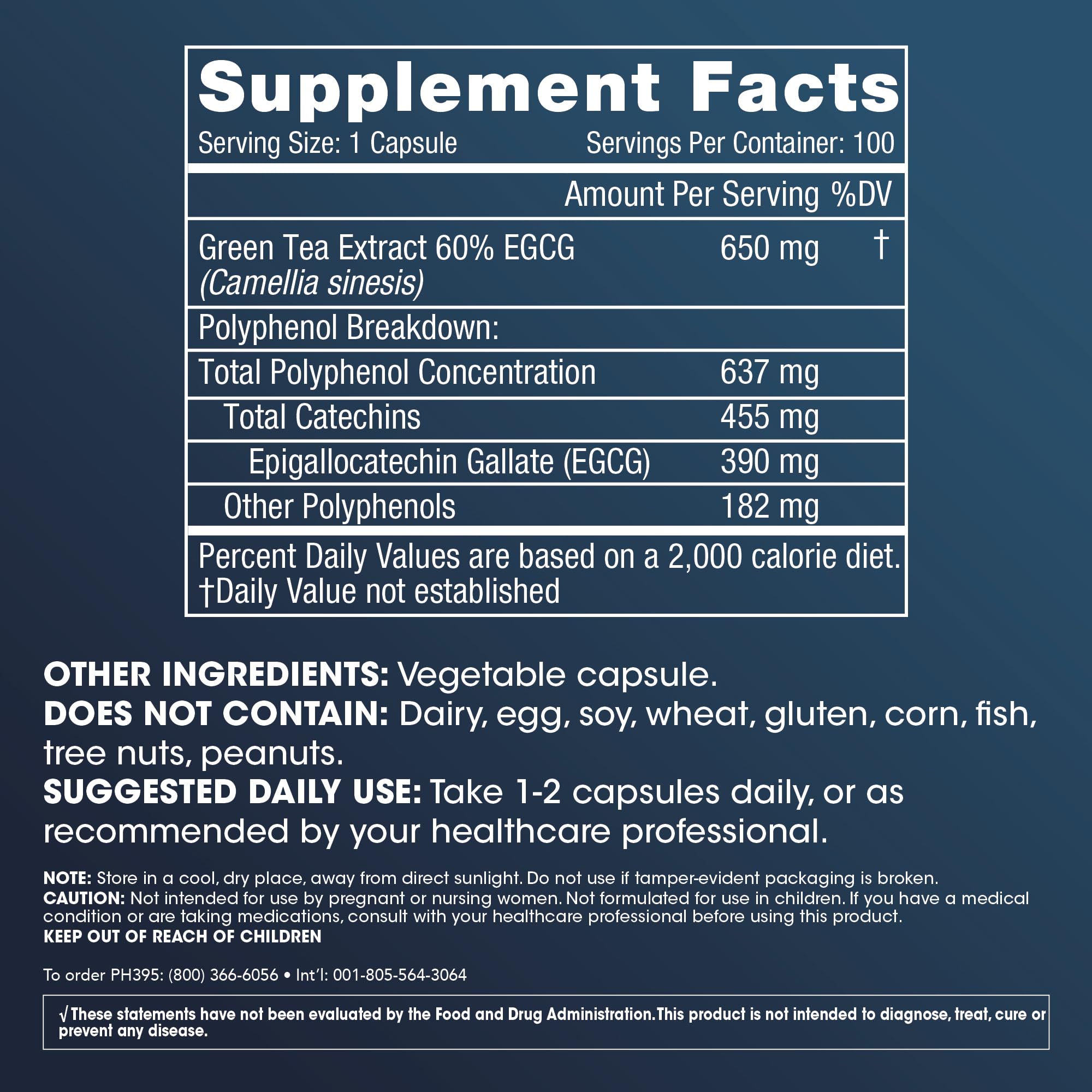 ProHealth Longevity Green Tea EGCG Extreme – 390mg EGCG, 100 Capsules