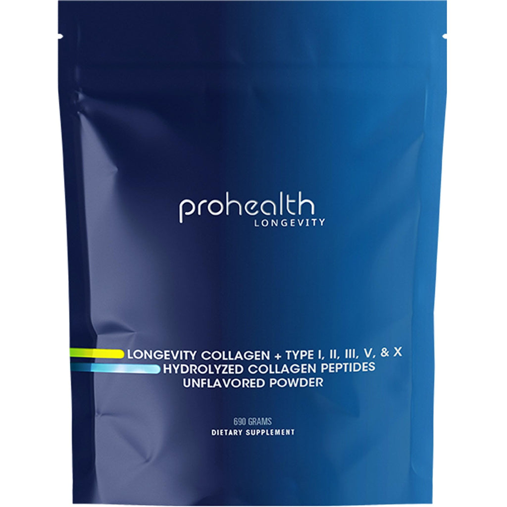 ProHealth Longevity Collagen Peptides Powder for 40+ | 20g Multi Collagen, 2g Pro-Collagen, Hyaluronic Acid | 30 Servings
