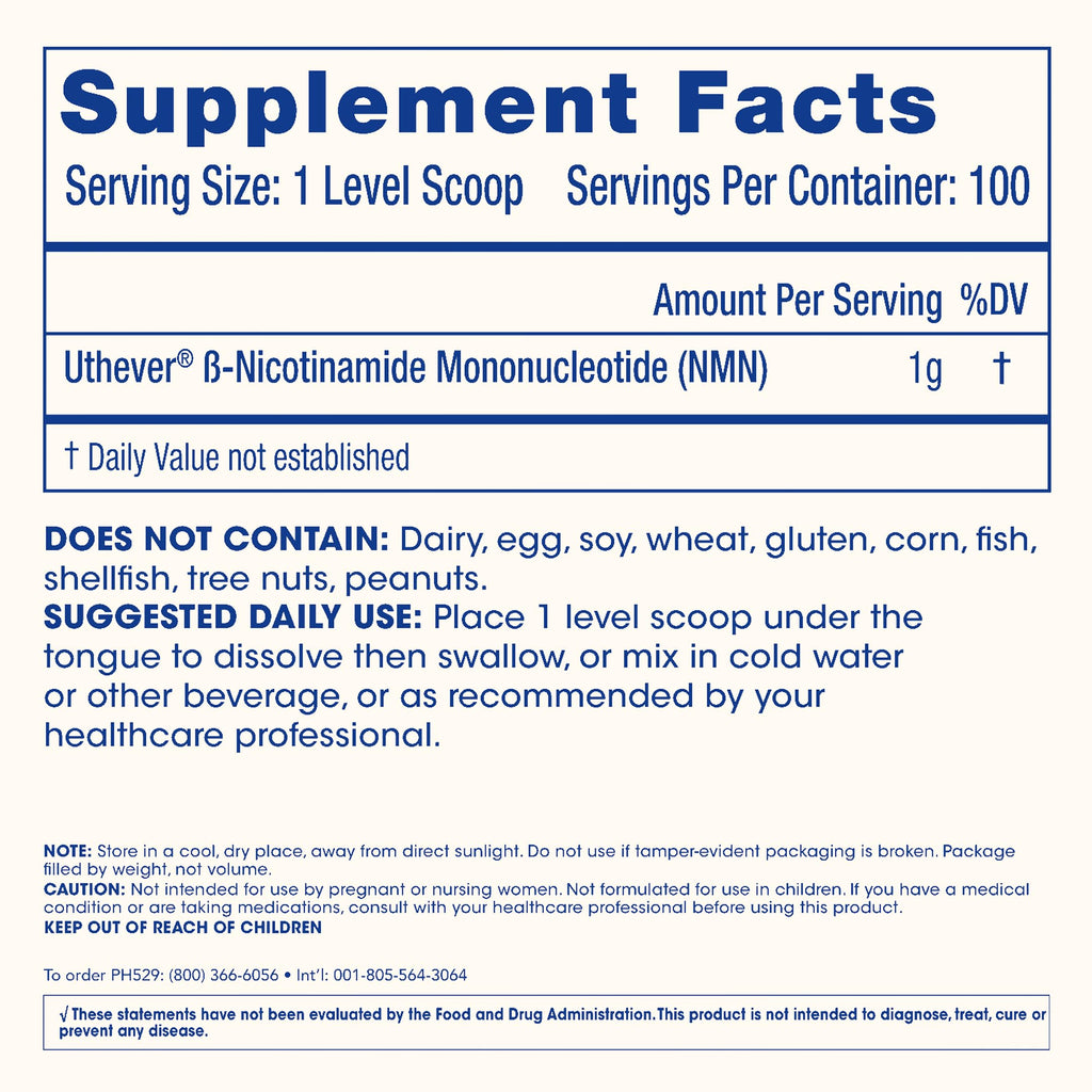 ProHealth NMN Pro Powder (100 g) | Uthever NMN, NAD+ Support, USA Made