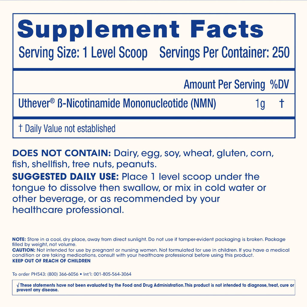 ProHealth NMN Pro Powder 250g | Uthever NMN NAD+ Precursor | USA Made, Triple Lab-Tested