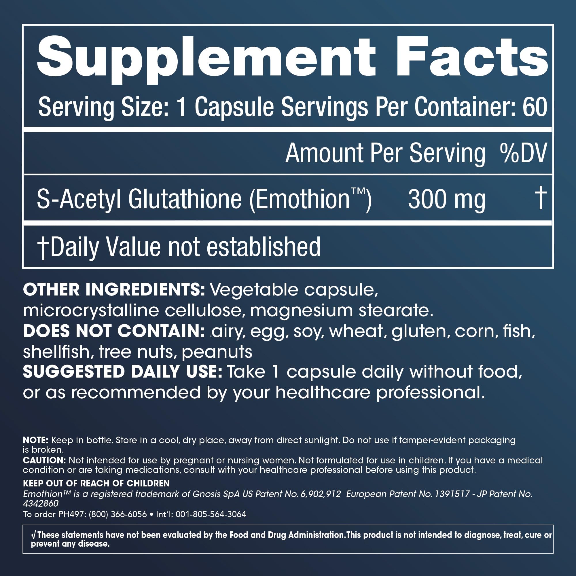 ProHealth S-Acetyl Glutathione (Emothion™) (300 mg - 60 Capsules) | Antioxidant Support