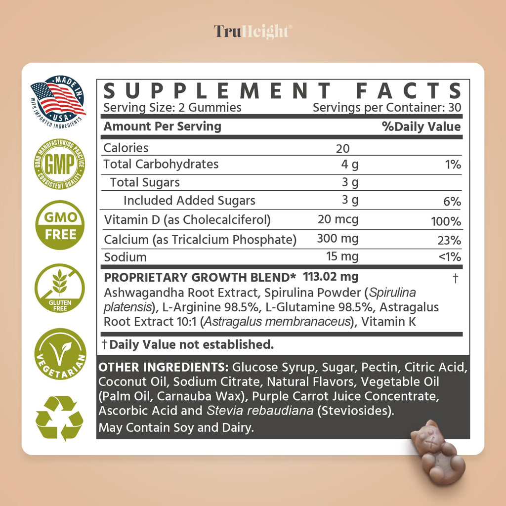 ProHeight TruHeight Growth Gummies – Watermelon for Kids & Teens