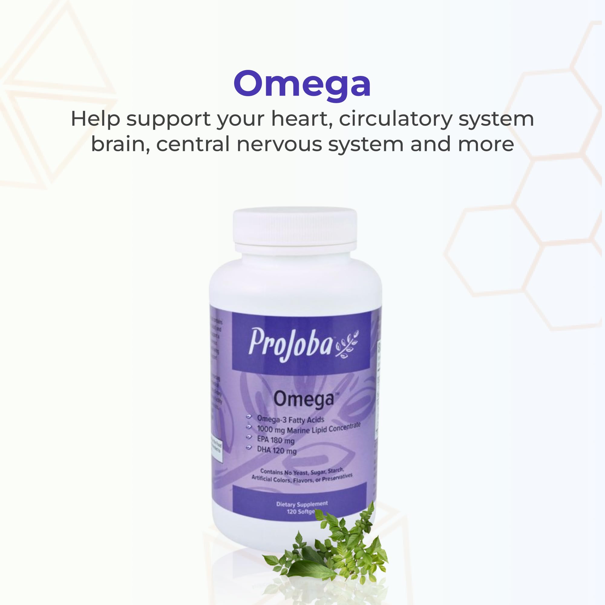 Youngevity Projoba Omega™ 1000 mg Omega-3 – High Potency, 180 EPA / 120 DHA, 120 Softgels (Pack of 2)