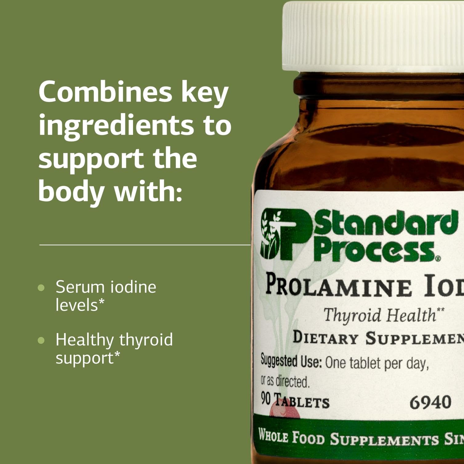 Standard Process Prolamine Iodine – Thyroid Health Supplement (90 Tablets)