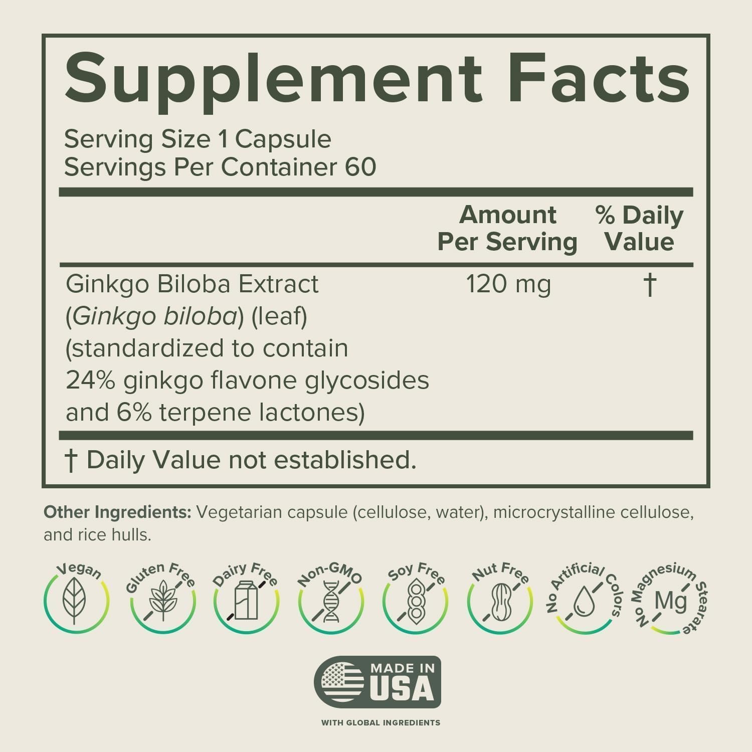 Prominent Ginkgo Biloba 120mg - Memory & Focus Support | Vegan, Non-GMO | 2-Pack