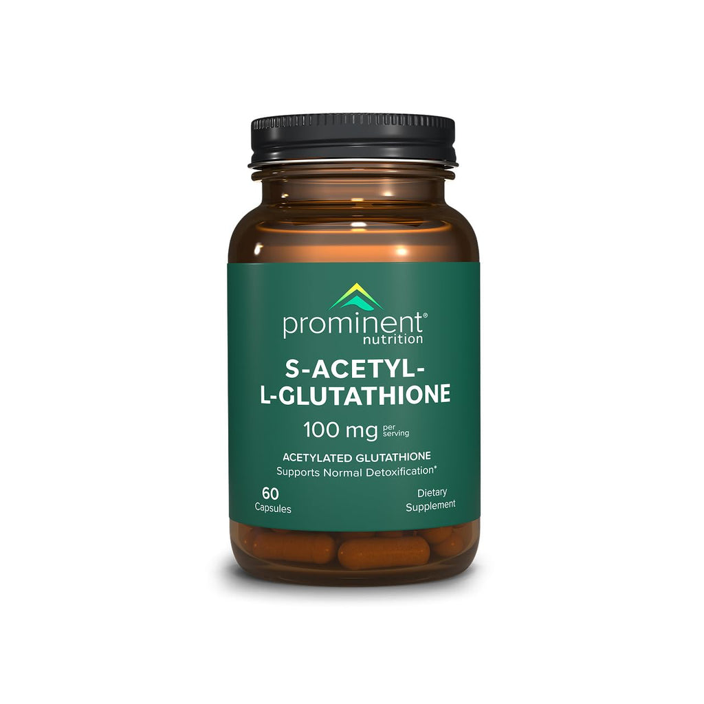 S-Acetyl L-Glutathione Supplement - Vegan Liver Detox & Antioxidant Support | Prominent Nutrition (1 Pack)