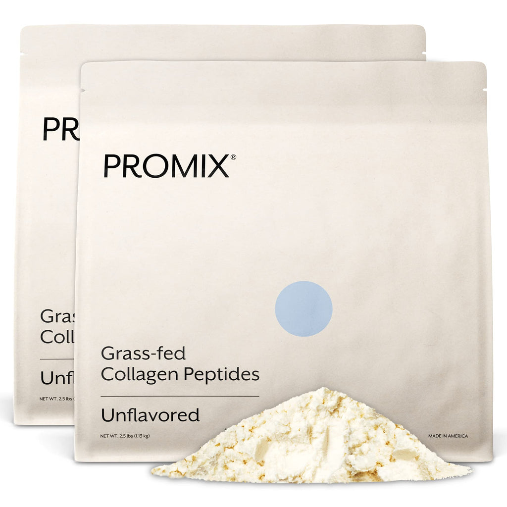 Promix Hydrolyzed Collagen Peptides - Grass-Fed Type I & III, Unflavored, 2 x 2.5 lb | ProMix Nutrition