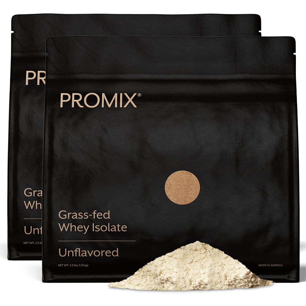 ProMix Nutrition Whey Protein Isolate Powder, Unflavored — Grass-Fed & 100% All Natural, 2 x 2.5 lb