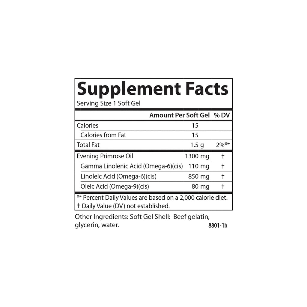 Carlson Golden Primrose 1300 mg Evening Primrose Oil — Cold-Pressed, 90 Softgels