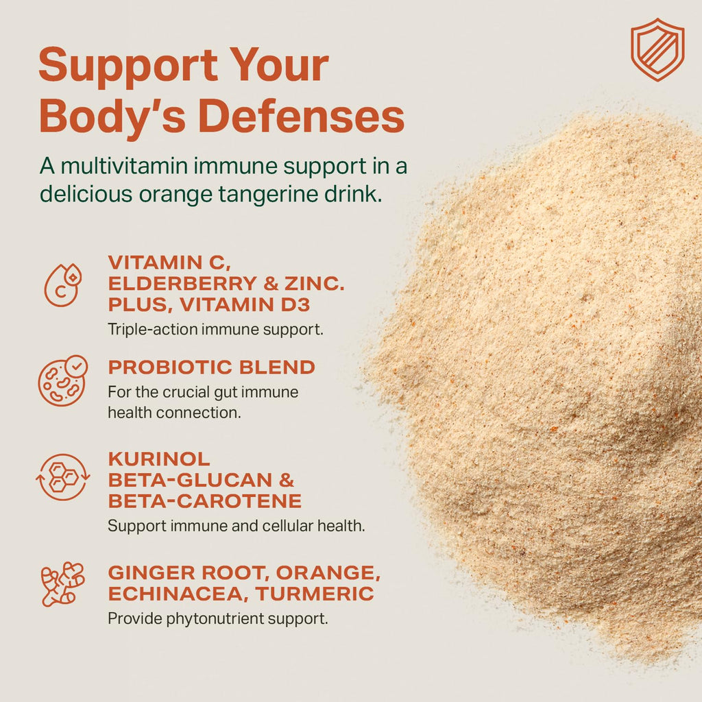 Proper Orange Immune Support – Orange Tangerine Drink Mix with Elderberry, Vitamin C, Zinc & Probiotics