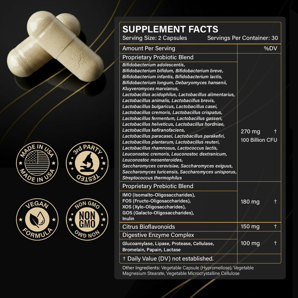 Proriginal Probiotics with Prebiotics — 100 Billion CFU, 35 Strains, Vegan, Non-GMO, 120 Capsules