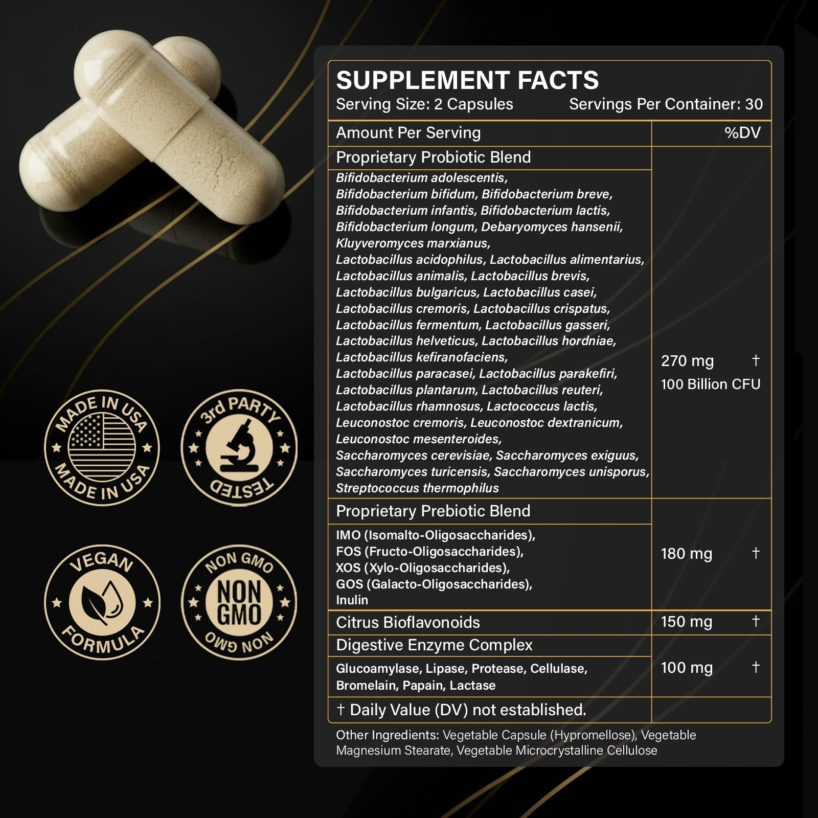 Proriginal Probiotics for Women & Men – 100 Billion CFU, 35 Strains, Prebiotics & Enzymes, 180 Caps