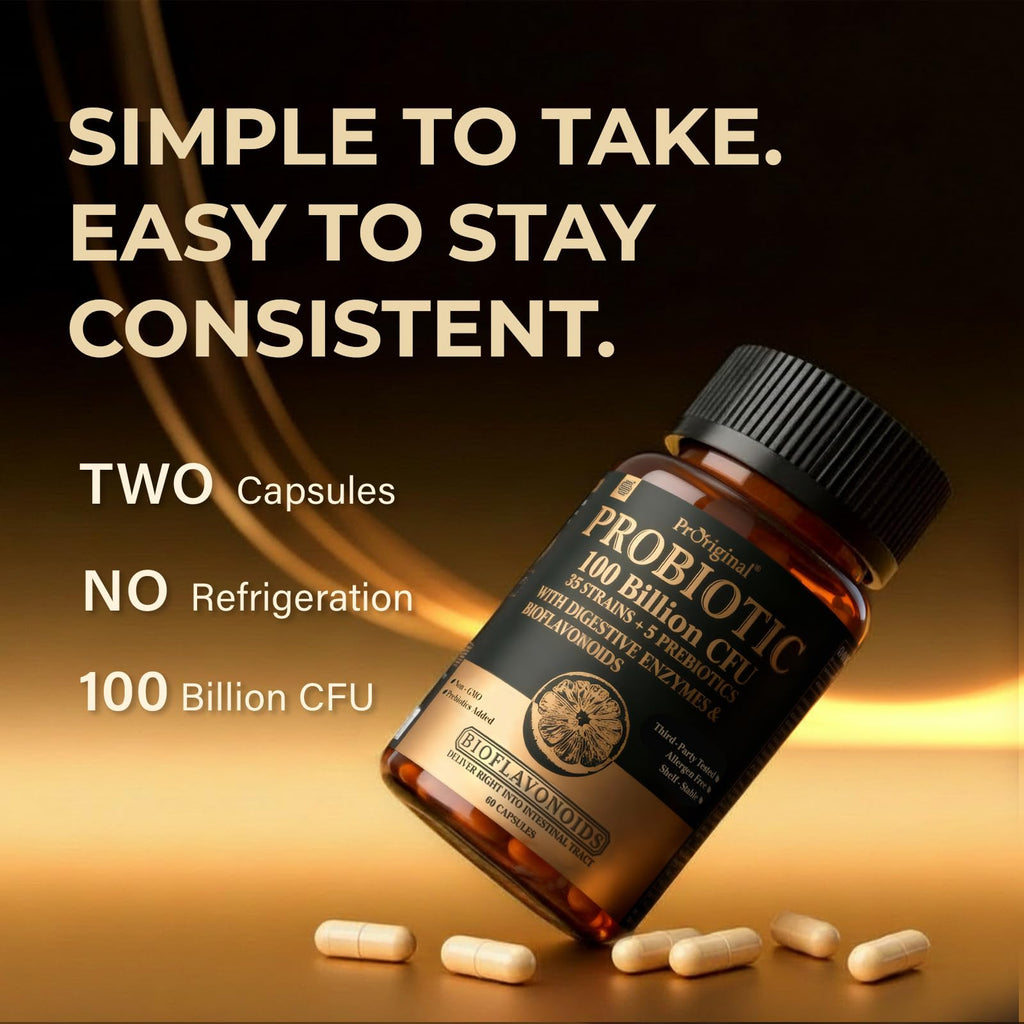 Proriginal Probiotics with Prebiotics — 100 Billion CFU, 35 Strains, Vegan, Non-GMO, 120 Capsules