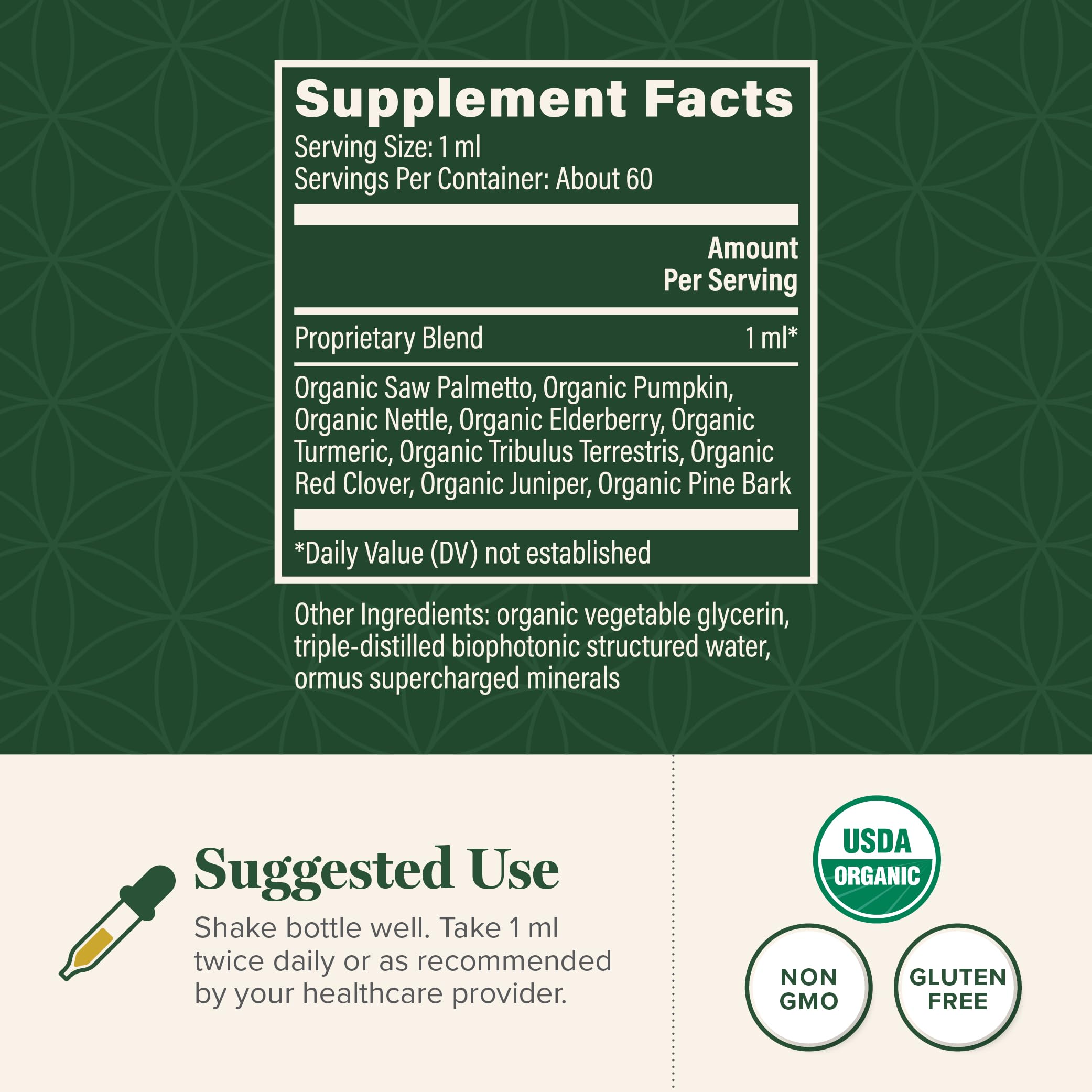 Global Healing Organic Prostate Health – Men's Health Supplement | Prostate Support & Urinary Comfort – 2 Fl Oz