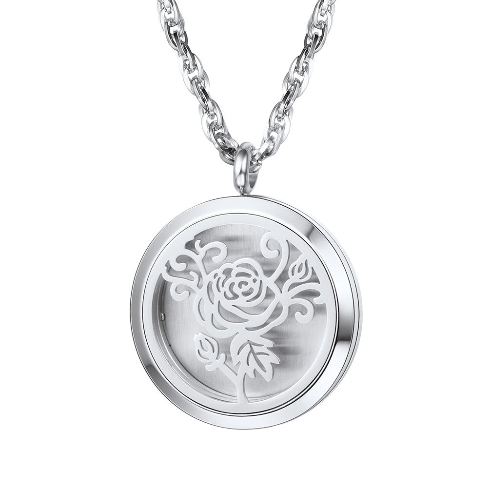 PROSTEEL Diffuser Necklace – Aromatherapy Locket Pendant in Stainless Steel