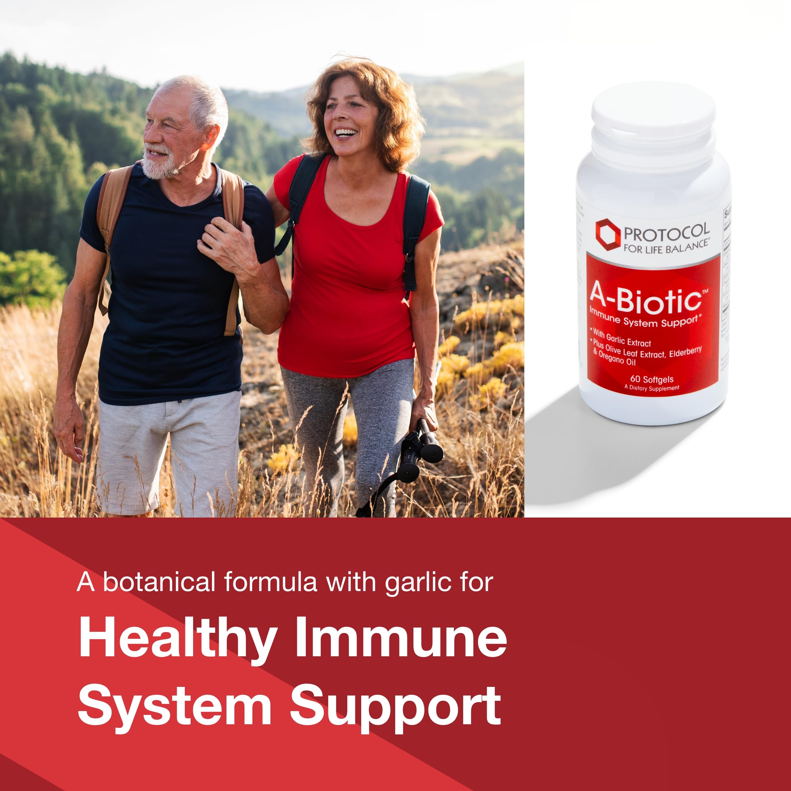 Protocol A-Biotic Immune Support – Garlic with Elderberries & Botanicals, 60 Softgels (Dairy & Egg Free)