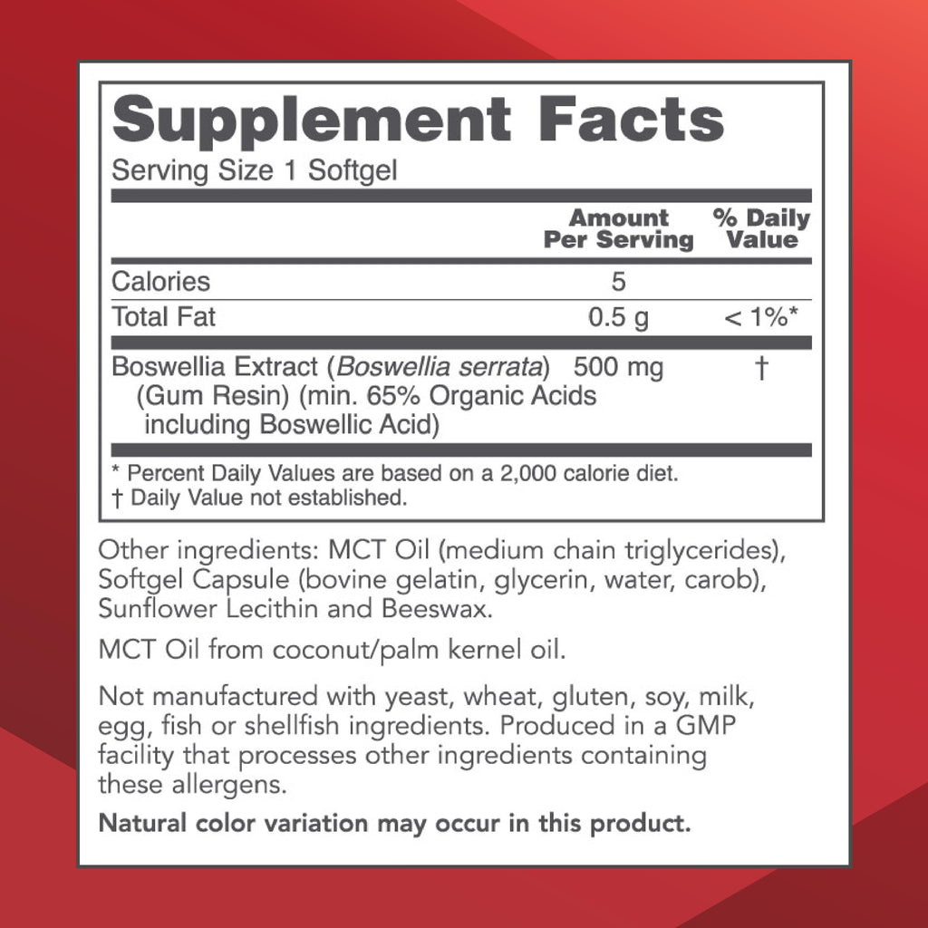 Protocol Boswellia Extract 500 mg – Boswellia Supplement with MCT Oil Base | 90 Softgels