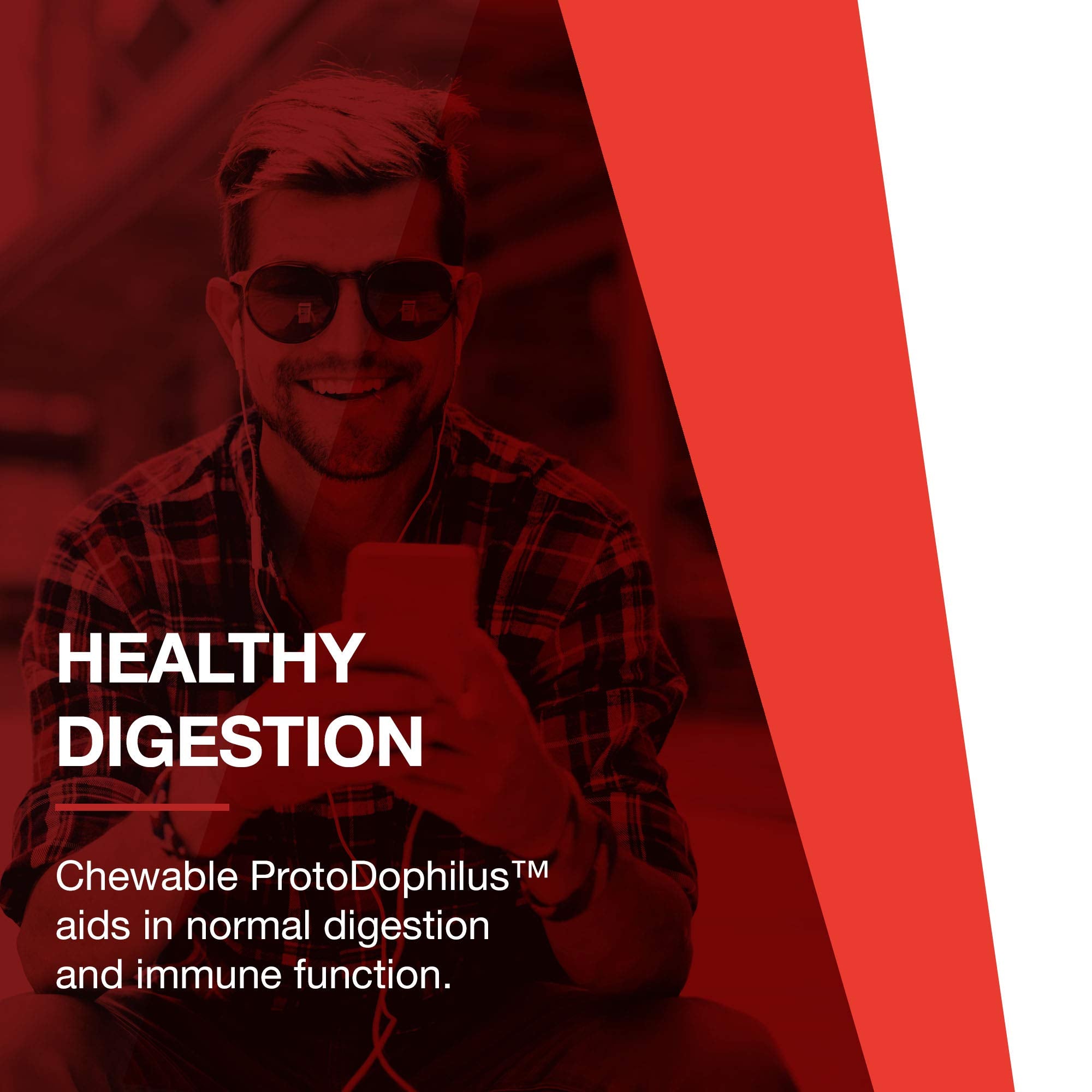 Protocol Chewable Protodophilus - 10 Billion CFU Probiotic | 60 Chewables, Vegan & Halal