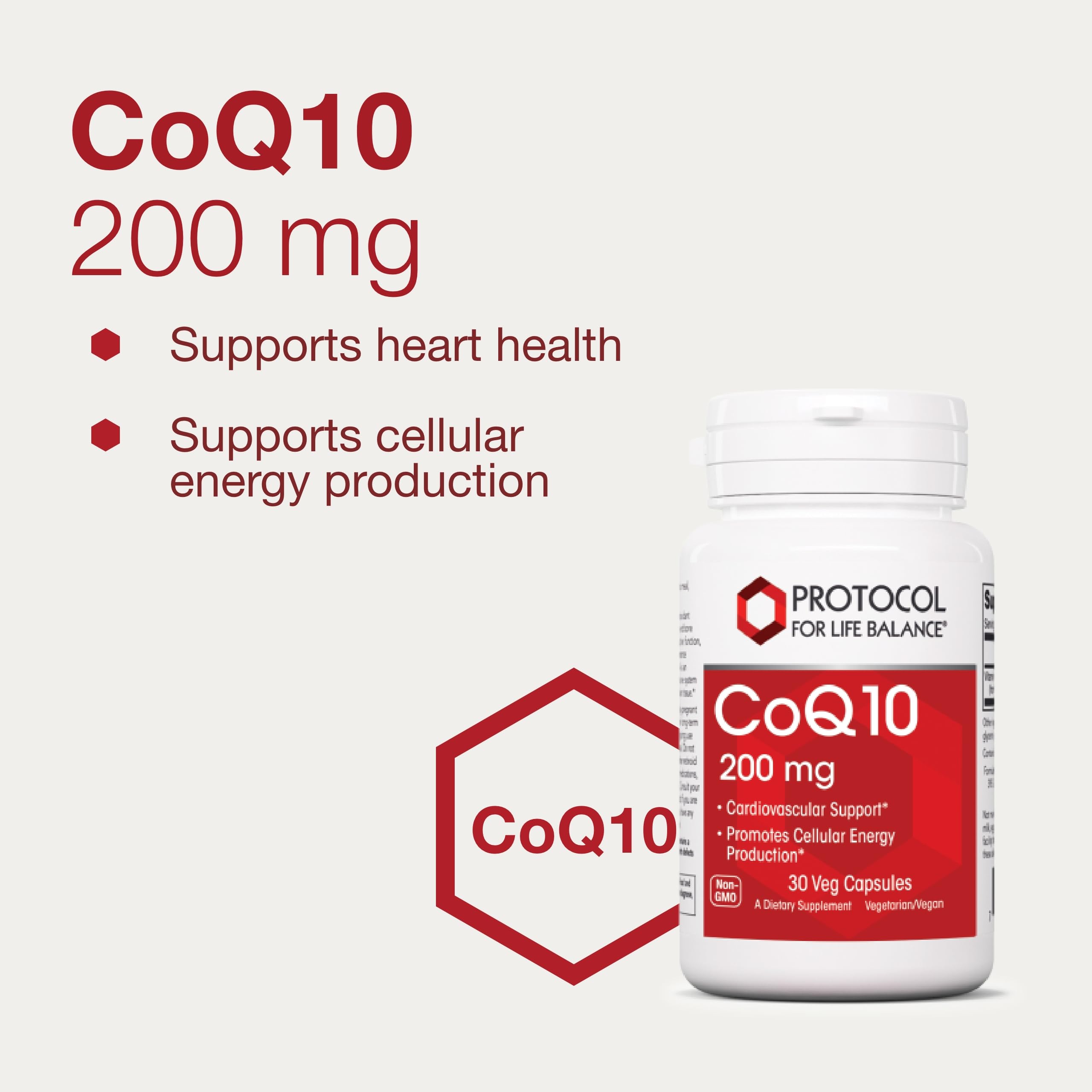 Protocol CoQ10 200 mg | Heart Health Support | Vegan & Non-GMO | 30 Veg Capsules