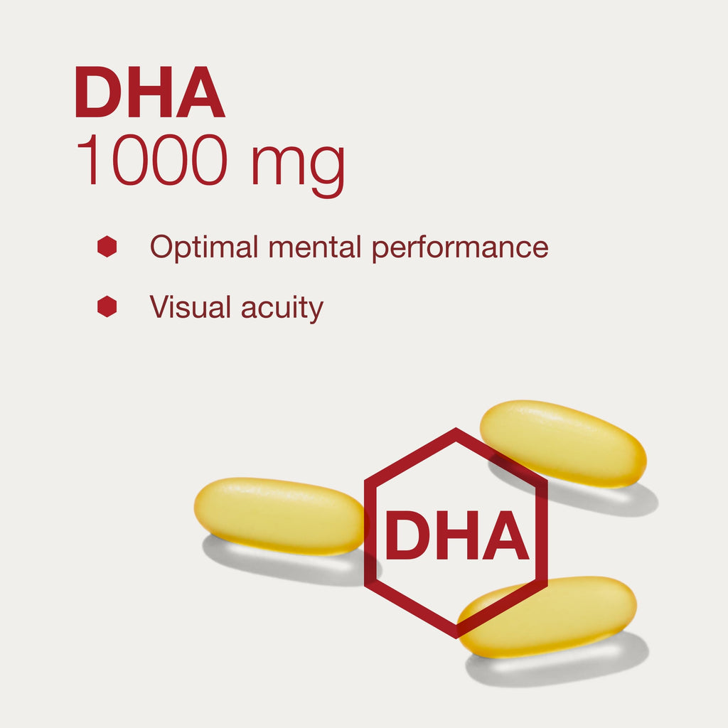 Protocol DHA-1,000 Extra Strength DHA 1,000mg Fish Oil – Brain Health & Support | Easy Digestion | Non-GMO & Halal | 90 Softgels