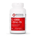 PROTOCOL FOR LIFE BALANCE C-1000 + Zinc-15 - Vitamin C & Zinc Bisglycinate - Immune Support Supplement - Antioxidants Supplement - with Ascorbic Acid - 120 Veg Capsules