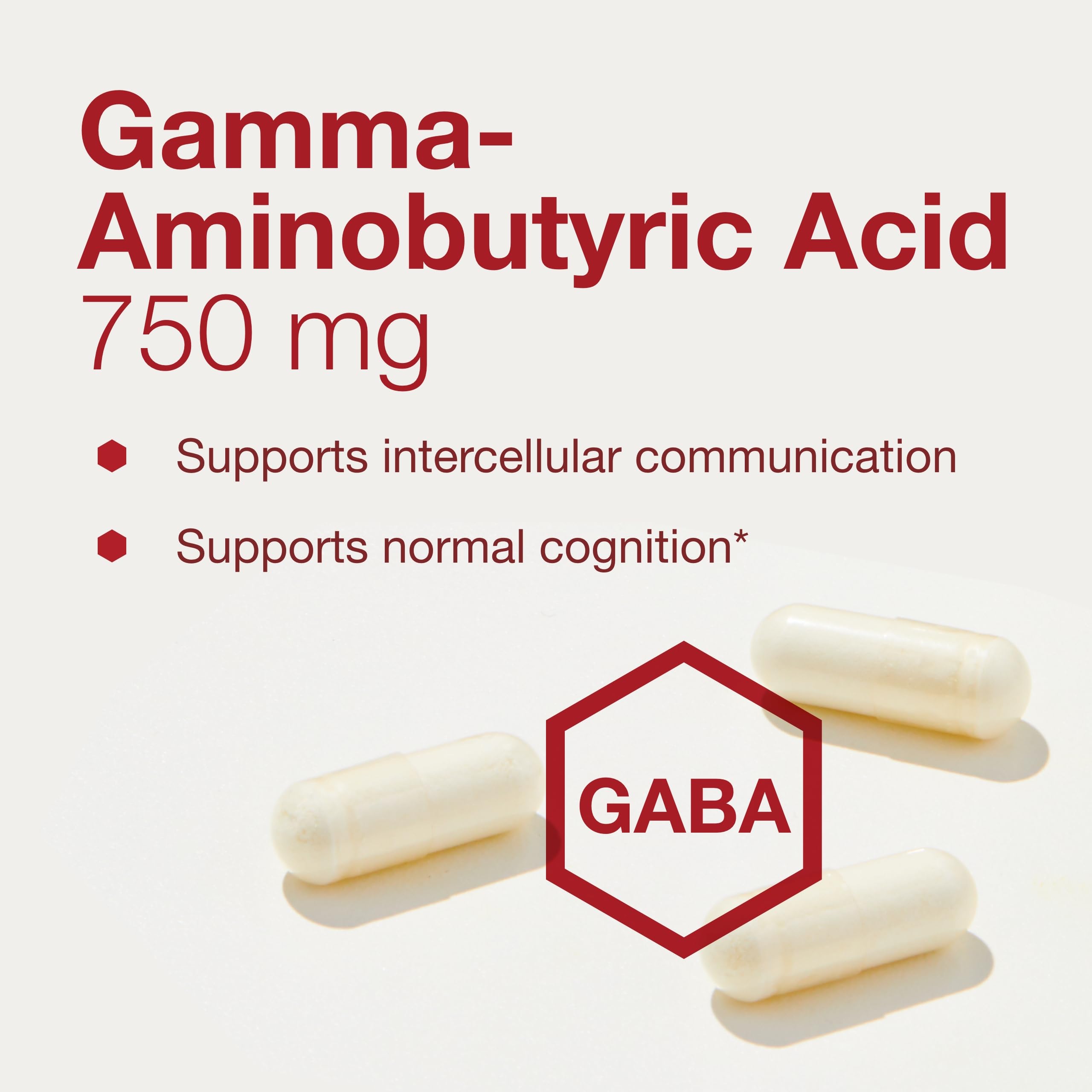 GABA 750mg - Normal Cognition | 120 Veg Caps | Protocol for Life Balance