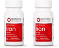 Protocol For Life Balance Iron 36mg - Ferrochel Bioavailable Iron for Energy & Immunity - 90 Veg Capsules (Pack of 2)
