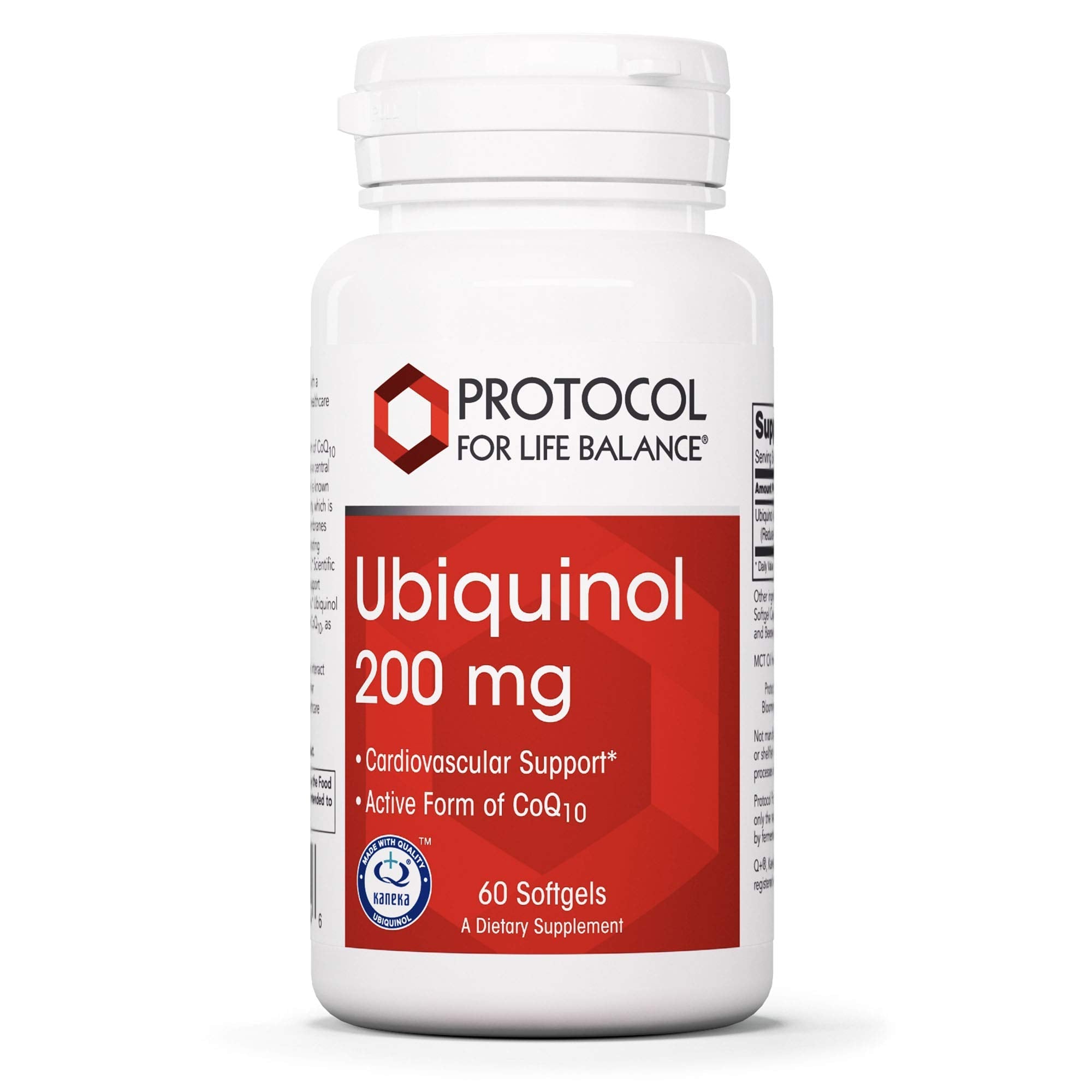 PROTOCOL FOR LIFE BALANCE Ubiquinol 200mg – Bioavailable CoQ10 Softgels for Heart Health | Soy Free & Dairy Free | 60 Softgels