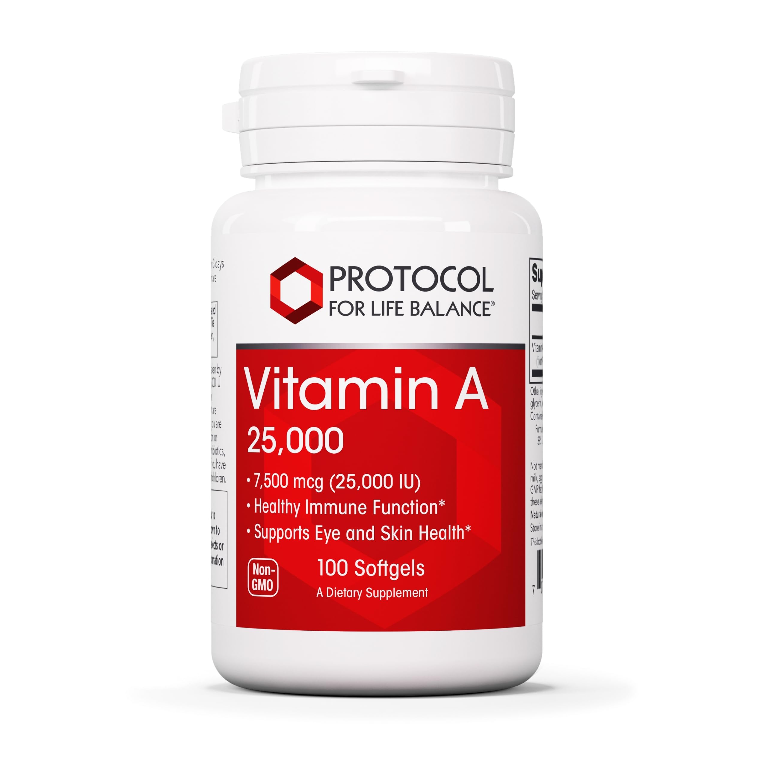 Protocol For Life Balance Vitamin A 25,000 IU – Eye, Retina & Immune Health, 100 Softgels