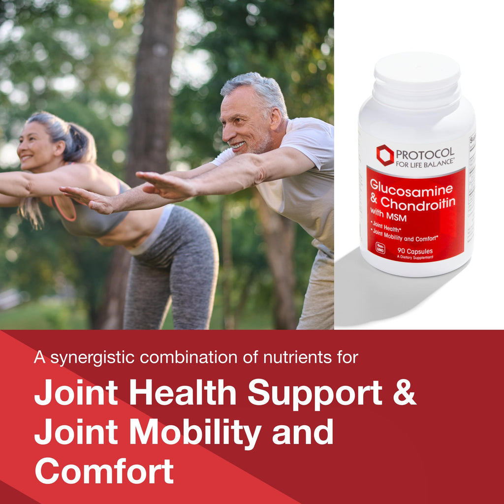 Protocol Glucosamine & Chondroitin with MSM - Joint Support* - 90 Veg Caps - Non-GMO & Dairy Free
