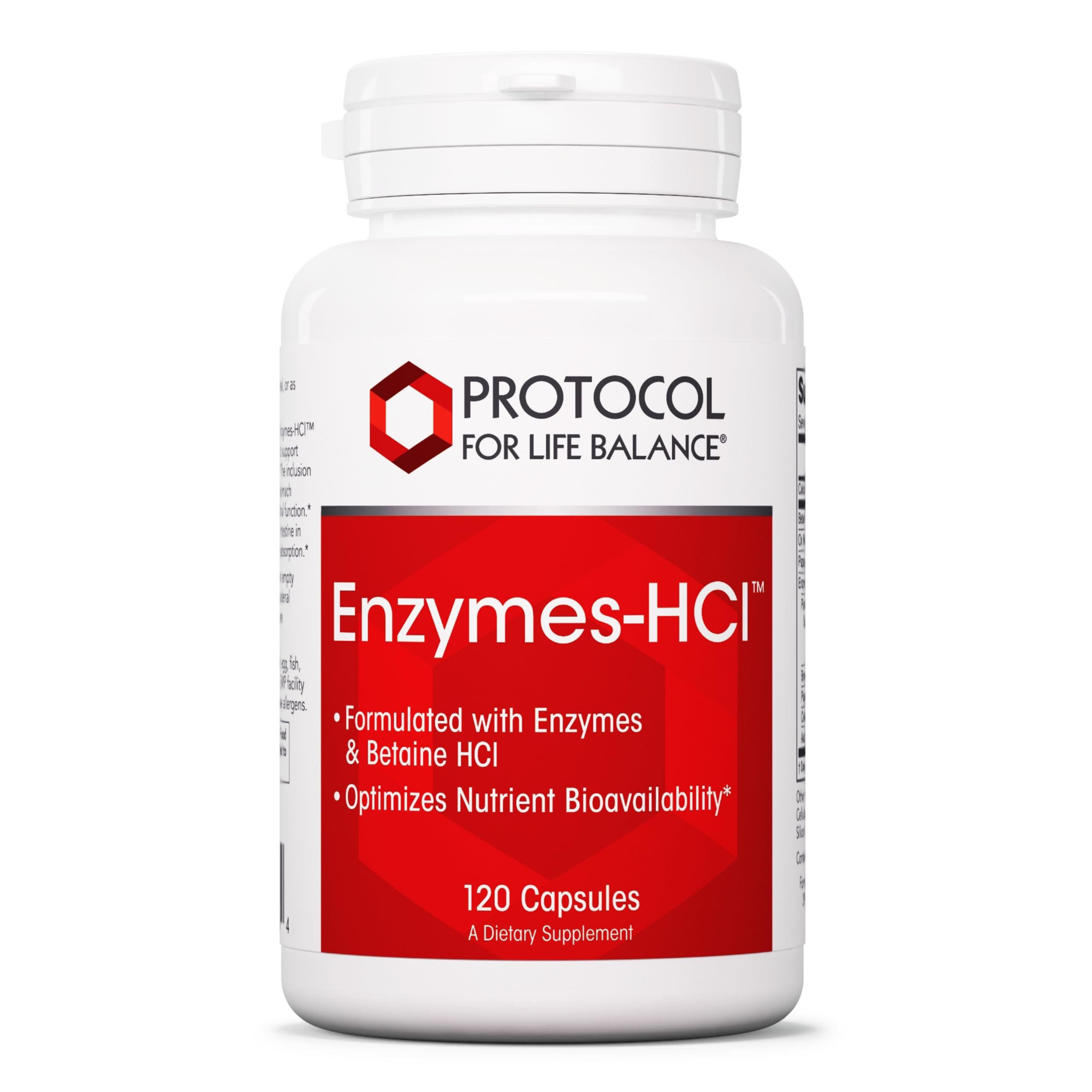 Protocol for Life Balance Enzymes-HCl - Digestive Enzymes with Bromelain | 120 Capsules
