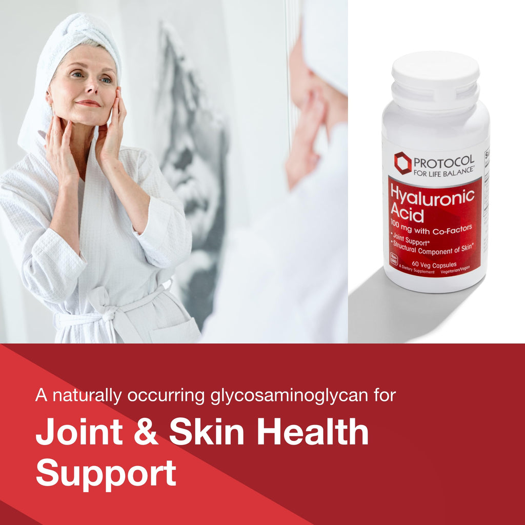 Protocol For Life Balance Hyaluronic Acid 100mg – Skin, Joint & Eye Support | 60 Veg Caps | Non-GMO & Kosher