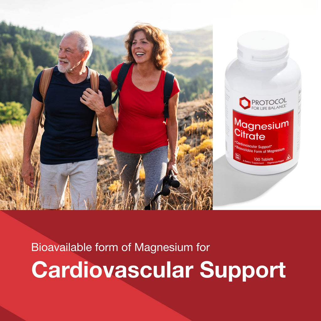 Magnesium Citrate 400mg – Heart Health & Bone Support | Protocol for Life Balance | Vegan, Kosher & Halal | 100 Tabs (Pack of 2)