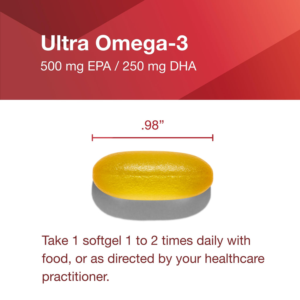 PROTOCOL FOR LIFE BALANCE Ultra Omega-3 500mg EPA/250mg DHA – Fish Oil for Brain & Heart Health, Non-GMO & Halal, 90 Softgels