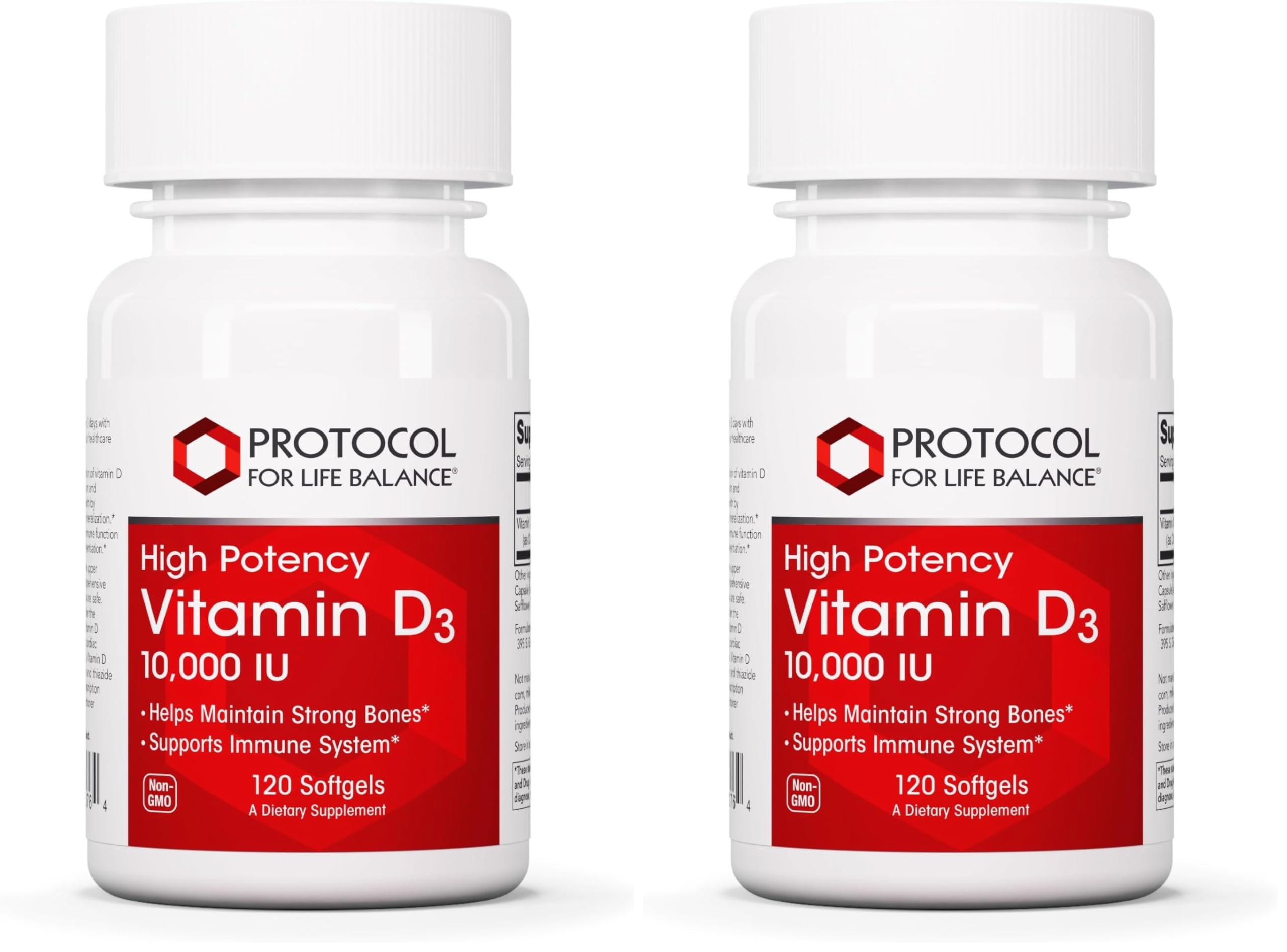 Vitamin D3 10,000 IU – Immune Support & Bone Health (Pack of 2) | Protocol For Life Balance